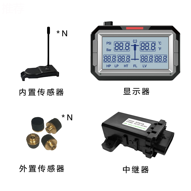 Monitor tire pressure of large vehicle - copy